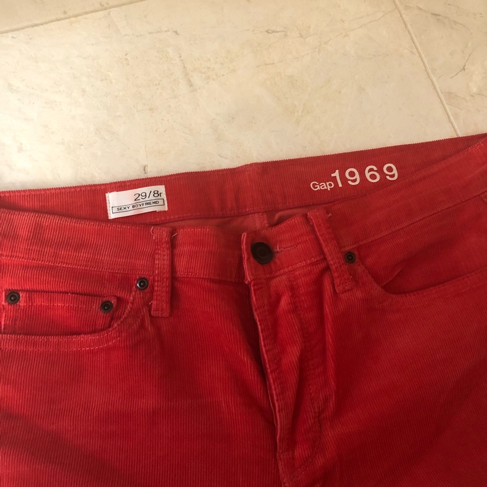 Gap 1969 sexy boyfriend coral corduroy jeans 29/8 - Picture 4 of 4